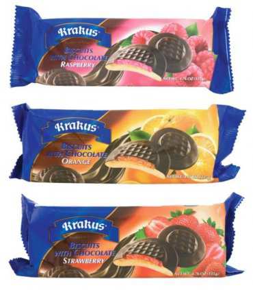 Krakus Biscuits with Chocolate Variety Fruit Flavors 135g