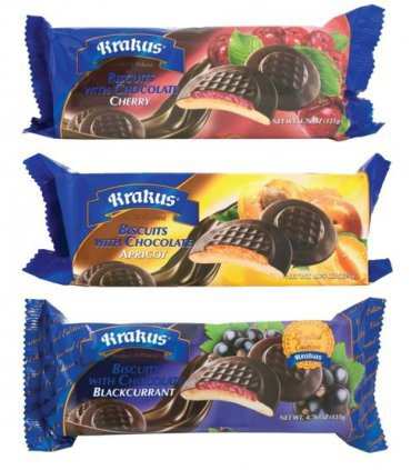 Krakus Biscuits with Chocolate Variety Fruit Flavors 135g