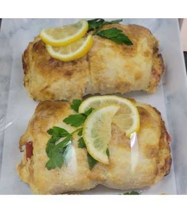 Stuffed Basa  Fish with Crab and Veggies